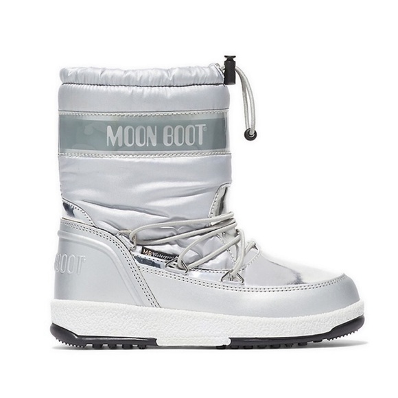 Moon Boot Original Jr. Girls’ Soft WP Metallic Silver Waterproof Snowboots - Picture 4 of 13